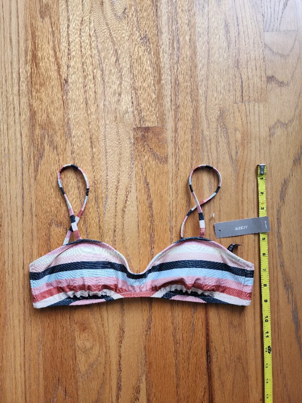 NWT J.Crew Metallic Stripe Bikini Set Top M / Bottom S Resort Chic - Picture 2 of 8